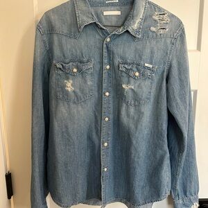 MOTHER Light Blue Denim Top